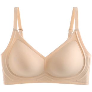 无钢圈内衣女小胸聚拢显大隐形粉底液收副乳防下垂软支撑无痕文胸