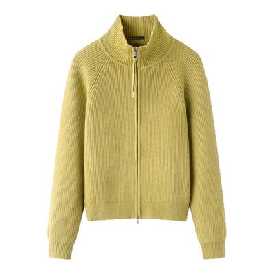 拉夏贝尔/La Chapelle慵懒风宽松立领针织开衫女秋冬新款毛衣外套