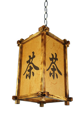 中式仿古实木灯笼户外太阳能