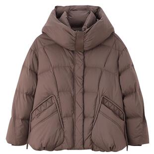 Mind Bridge女士设计感宽松面包服2025年冬纯色短款连帽羽绒服