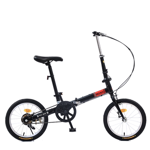折叠单速16寸新型单车成人儿童学生超轻便实心胎自行车可放后备箱