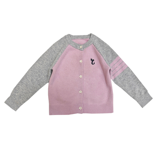 女童100%羊毛衫半高领毛衣秋冬加厚保暖开衫宝宝针织打底圆领外套