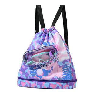 儿童游泳包干湿分离防水收纳袋男女童便携背包可爱卡通沙滩双肩包