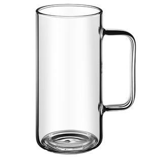 明尊玻璃茶杯水杯带把茶杯办公室透明玻璃杯泡茶杯冷水杯家用