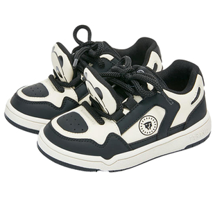 泰兰尼斯秋季新款儿童黑白熊猫鞋男童防滑软底运动鞋女童老爹鞋