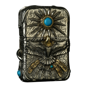 打火机zippo正版绿松石纯铜男士防风煤油芝宝正品个性收藏送礼物z