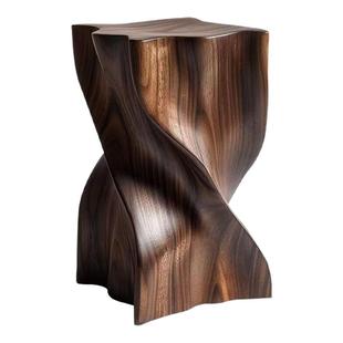 现代极简高级感实木墩子矮凳家用客厅原木边几凳创意装饰坐凳花几