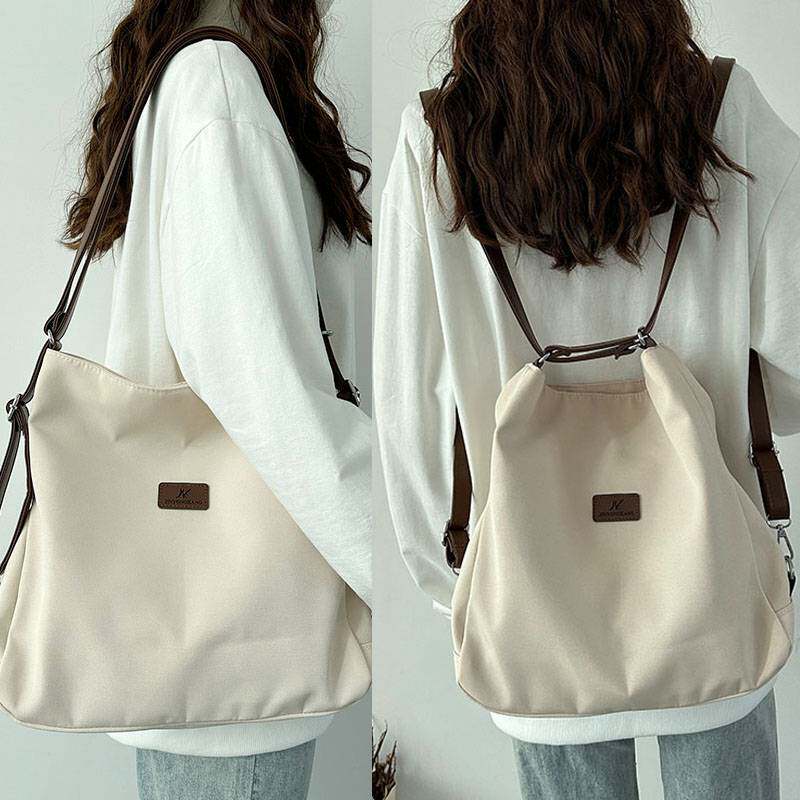 三用背包2025新款双肩包书包女大学生帆布包女单肩斜挎包流行质感