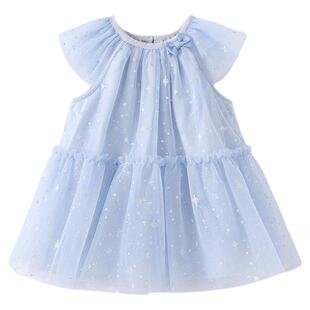 babylove女宝宝连衣裙夏季网纱飞袖蓬蓬裙女童外出裙子洋气公主裙