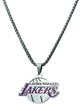 潮洛杉矶湖人队 Lakers项链男女钛钢吊坠篮球运动个性潮流配饰品