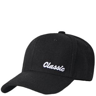 羊毛呢鸭舌帽女冬季大脸棒球帽时尚显脸小帽子女加厚保暖防寒帽