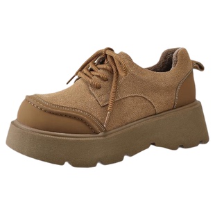 星期六加绒勃肯鞋厚底女款2025新款冬季高跟小皮鞋真皮毛绒小棉鞋