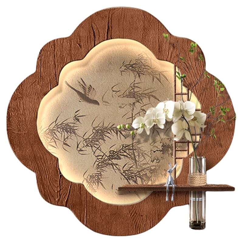 宋风法式中古玄关水培绿植挂画