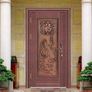 别墅入户门雕花工艺防盗门韩式 单开门家用透气钢质门透气防盗门