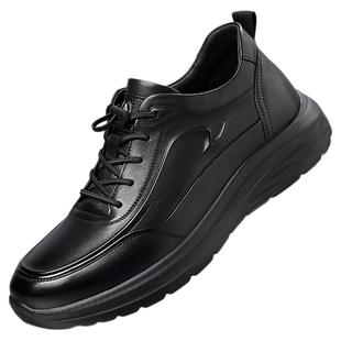 奥康 男鞋真皮运动休闲皮鞋头层牛皮透气2025冬季加绒棉鞋爸爸鞋H