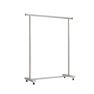 服装店展示架不锈钢拉丝银色落地式挂衣杆女装童装陈列货架可移动