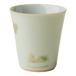 里作古青清供图斜阳茶杯创意手工复古薄胎品茗杯陶瓷单杯功夫茶具