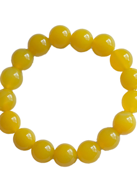 天然黄玛瑙手串鸡油黄男女款礼物