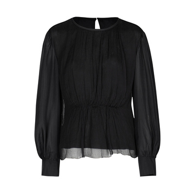 LESS桑蚕真丝衬衣女法式设计感衬衫2N1210060