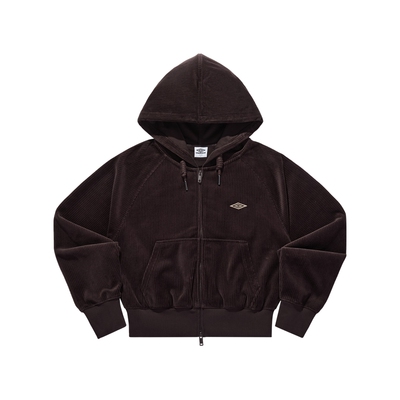 umbro茵宝官方运动新款针织外套美拉德灯芯绒连帽夹克卫衣套装女