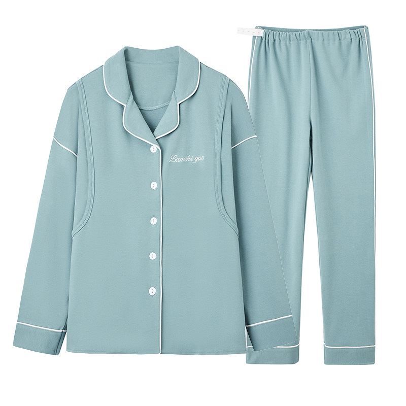 月子服纯棉产后孕妇睡衣春秋女怀孕期产妇喂奶衣哺乳薄款家居夏季