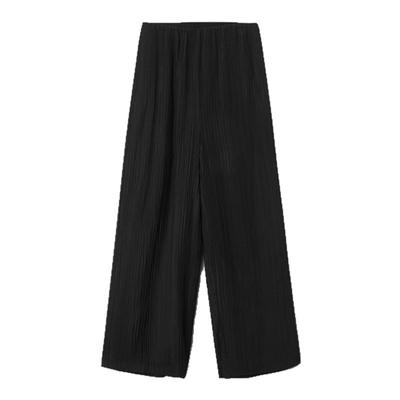 OVV春夏女装14MM柔叠绉桑蚕丝利落阔腿九分休闲裤GKCAJ14010A