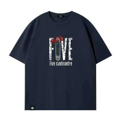 it：fivecm花色字母logoT恤男女