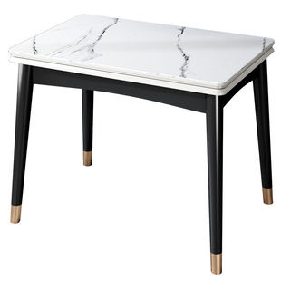 岩板折叠餐桌小户型家用实木现代简约经济意式轻奢长方形伸缩饭桌