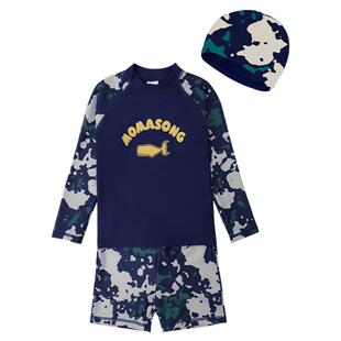 Momasong儿童泳衣男童2025新款分体防晒男孩宝宝中大童温泉游泳衣