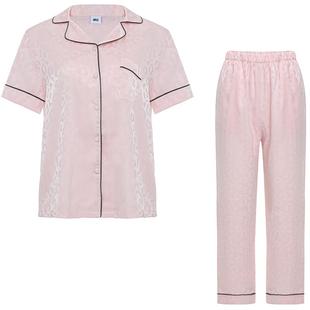 【月光丝】爱美丽睡衣女士豹纹凉感开衫短袖长裤套装IM46BTM1