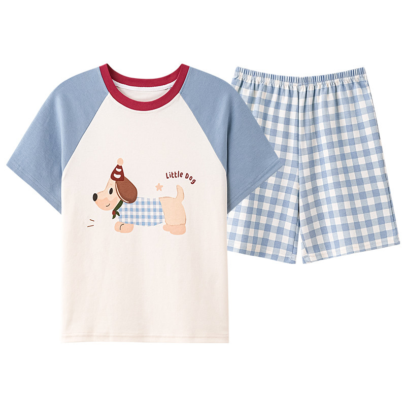 猫人女童夏季纯棉家居服套装