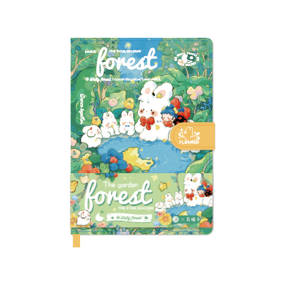 三年二班月光花园皮面搭扣本