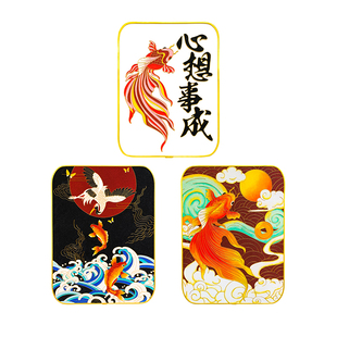 中国风锦鲤仙鹤景泰蓝掐丝珐琅彩画diy非遗手工材料包 初学者礼物