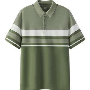 [商场同款]森马POLO衫男经典撞色条纹T恤2025夏新款短袖上衣通勤