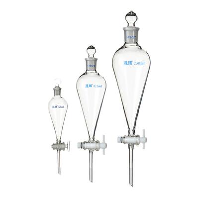 湘玻梨形分液漏斗玻璃聚四氟活塞