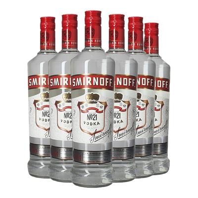 郎家园洋酒SMIRNOFF Vodka斯米诺（皇冠）红牌伏特加酒6支装