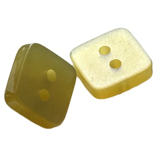 8*8mm橄榄黄色方形衬衣纽扣高档再生珠光效果女仕异形衬衫小扣子