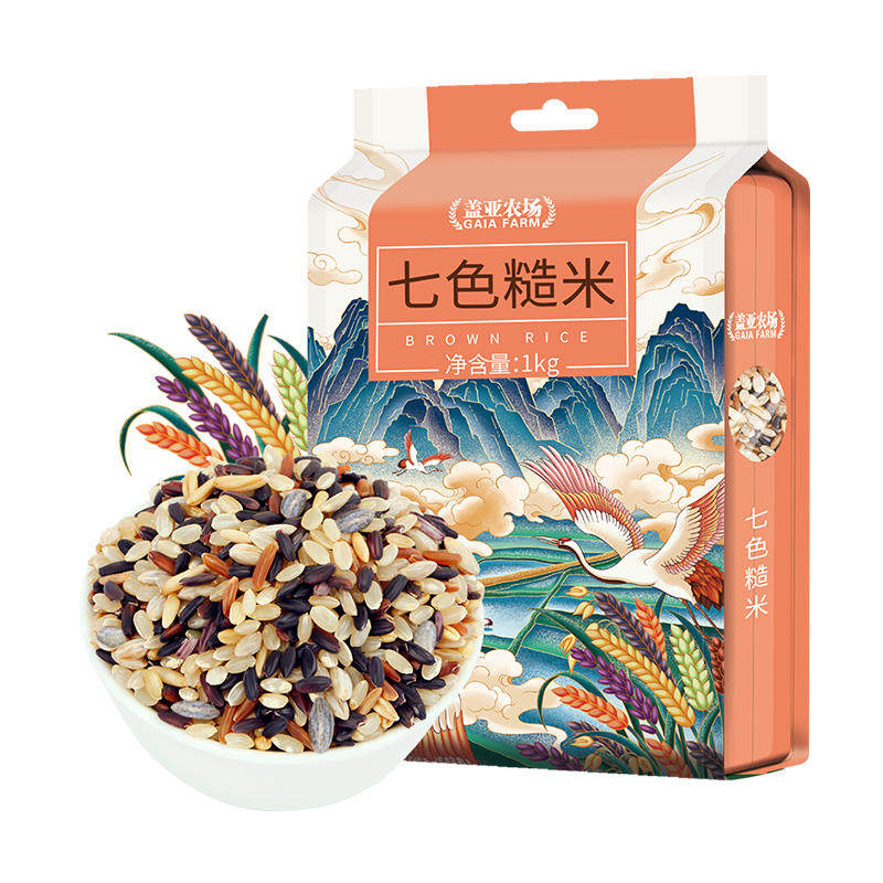 盖亚农场糙米七色糙米五谷杂粮东北粗粮低脂健身饱腹代餐主食