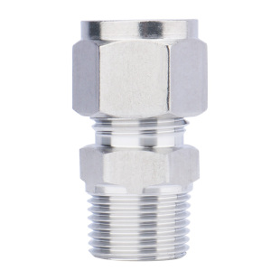 304不锈钢管双卡套式直通终端外丝接头液压气源铜管油管气管英制