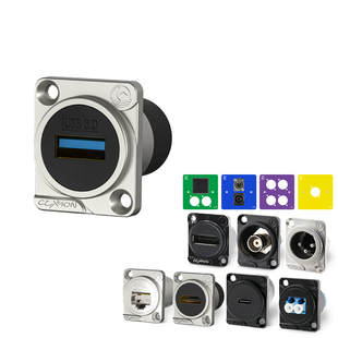 D型模块音视频卡侬网络USB数据模块VGA母座HDMI插座86面板信息盒