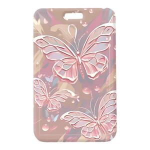 发光蝴蝶卡套校园卡学生高颜值饭卡公交卡保护套女生挂绳钥匙扣