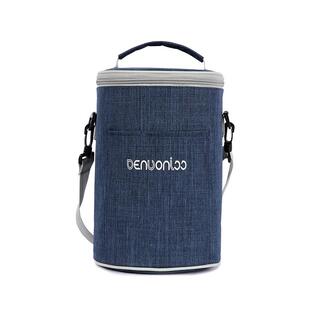 圆形饭盒袋加厚保温包牛津布手提便当包防水小号时尚铝箔保温袋