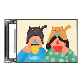 ins风卡通电表箱装饰画猫咪抽象艺术创意开关盒强弱电箱遮丑壁画