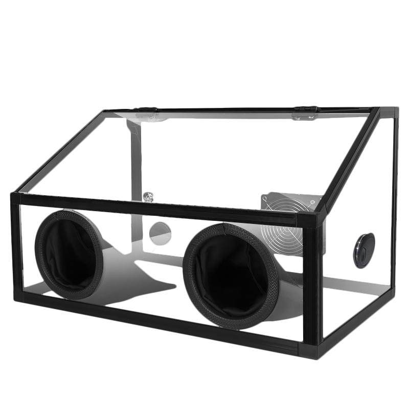 世新打磨防尘箱玉石牙机雕刻电磨台磨机切割抛光透明亚克力防灰罩