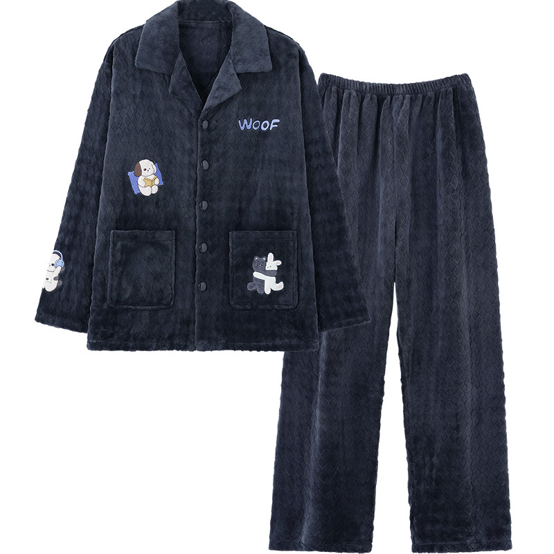 思莉太太法兰绒情侣睡衣家居服