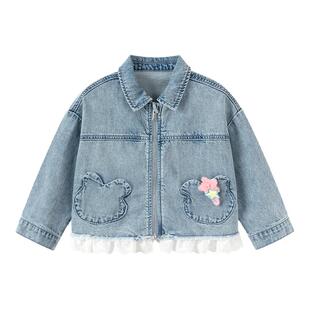 巴拉巴拉女童牛仔外套宝宝纯棉上衣儿童宽松衣服2026春装新款童装