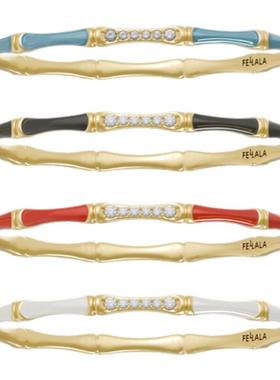 Fellala/翡拉拉「绽放2.0」清新竹节手饰简约气质手镯