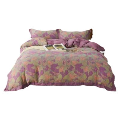 双层纱四件套全棉复古床单轻奢