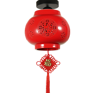 新中式全铜景德镇陶瓷福字发光阳台过道走廊客栈新年乔迁灯笼吊灯