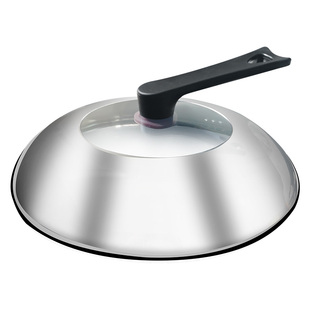 铁锅锅盖家用炒菜可视锅盖通用透明玻璃盖不锈钢锅盖子30cm33炒锅